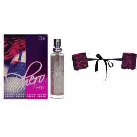 Pachet Parfum Feromoni PheroFem 15ml + Catuse Obsessive Roseberry Mov pe xBazar