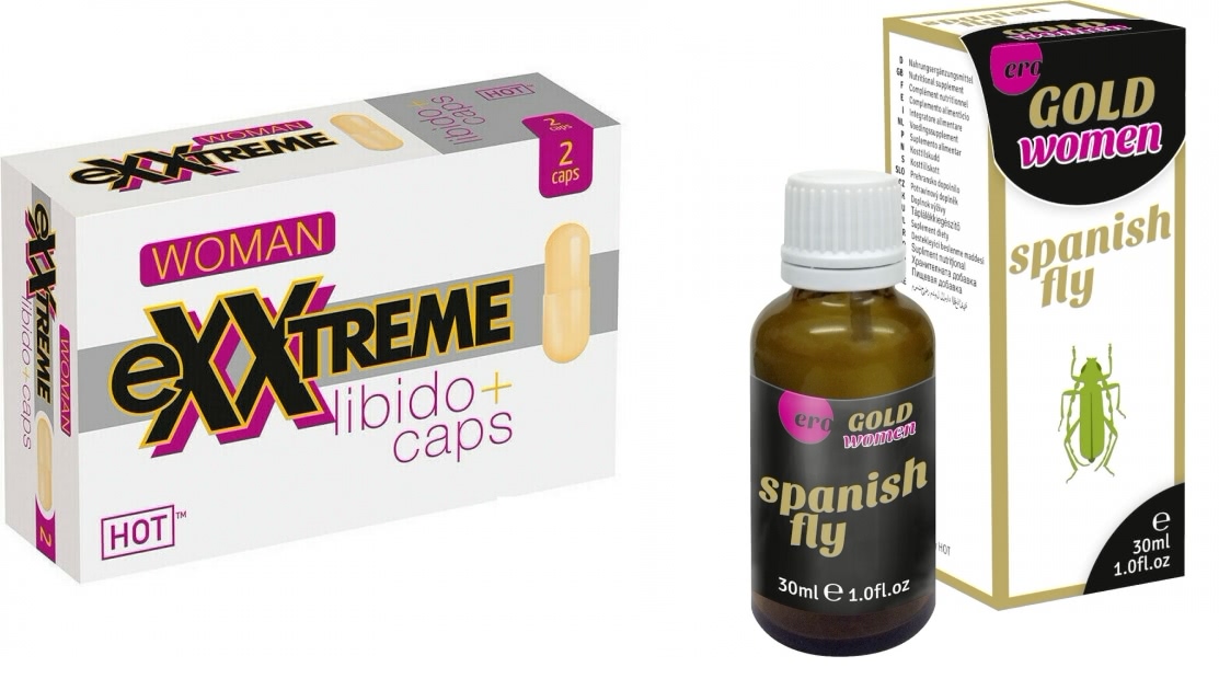 Pachet Capsule Femei eXXtreme Libido Afrodisiac 5buc + Afrodisiac Spanish Fly Strong Gold Women 30ml