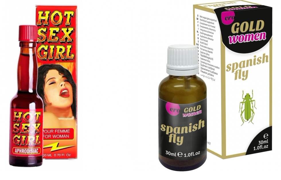 Pachet Afrodisiac Hot Sex Girl 20ml + Afrodisiac Spanish Fly Strong Gold Women 30ml