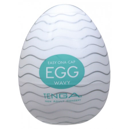 Masturbator Egg Wavy Single Alb