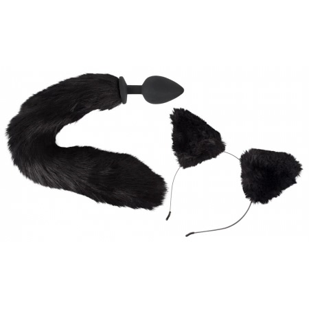 Set Bad Kitty Pet Play Plug And Ears Negru