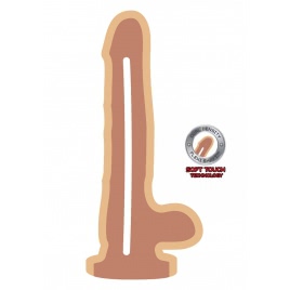 Dildo Realist cu Testicule Dual Density cu Bază Ventuză