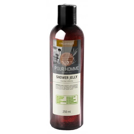Gel dus barbati, cu rozmarin si matase, Organique, 250 ml