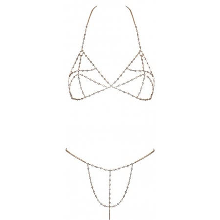 Cottelli Set Lanț Auriu cu Ștrasuri, 2 Piese