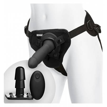 Strap-on Smooth Vibrating Pleasure Set Negru