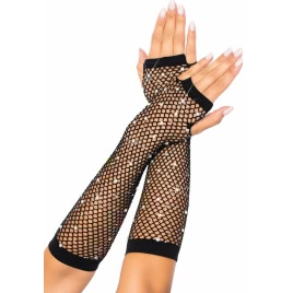 Manusi Leg Avenue Rhinestone Net Arm Warmers Negru pe xBazar