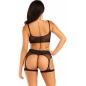 Top and garter Short Leg Avenue Negru S-L