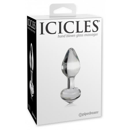 Dop Anal Icicles No.44 pentru Stimulare Anală din Sticlă