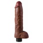 Vibrator Realistic cu Testicule King 10 inch Maro