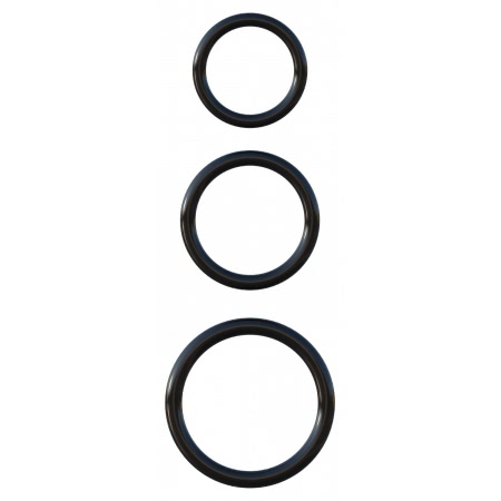 Silicone 3-Ring Stamina Set Negru