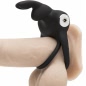 Happy Rabbit - Stimulating USB Rechargeable Rabbit Love Ring Negru