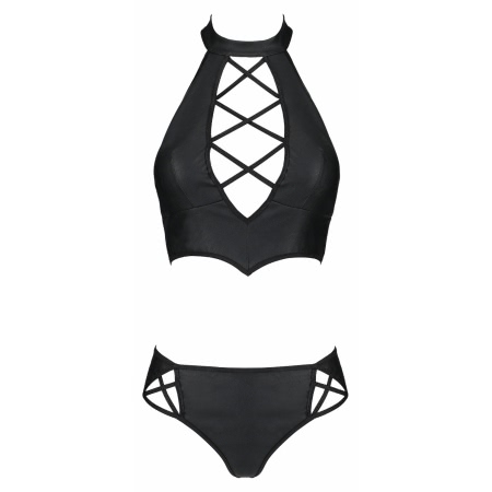 Set Din Piele Passion Nancy Bikini Negru L-XL