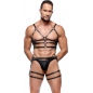 ZADO Set Hamuri Din Piele Reglabile cu Detalii Metalice M-L Negru M-L
