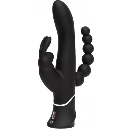 Vibrator Triplu Happy Rabbit Negru