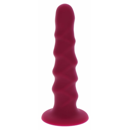Ribbed Dong 6 Inch Rosu