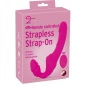 Strapless Strap On Cu 2 Vibratoare Reîncărcabil Roz
