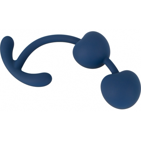 Magic Shiver Duo Bile Kegel — silicon Catifelat 15,5 cm Albastru