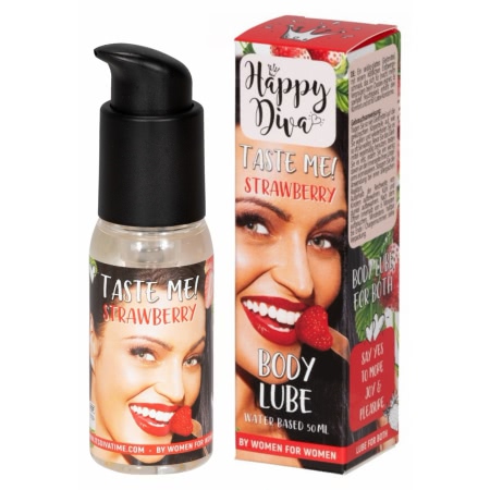 Lubrifiant Happy Diva Taste Me Body Capsuni 50ml