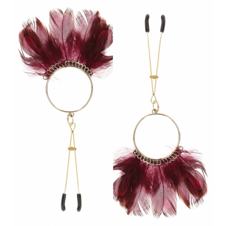 Cleme Sfarcuri Tweezers With Feathers Auriu