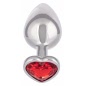 Jewel Large Ruby Heart Plug Rosu