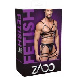 ZADO Set Hamuri Din Piele Reglabile cu Detalii Metalice M-L Negru M-L