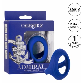 Inel Penis Dual Ring cu Suport pentru Testicule Albastru