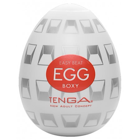 Ou TENGA Boxy Compact cu Textură Gradată  7cm Alb