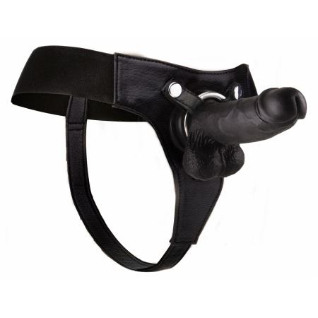 Strap-On Realistic - 8 Inch Negru