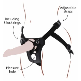 Ham Strap-On TOYJOY cu Gaură De Plăcere, Negru
