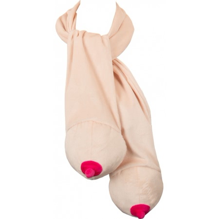 Eșarfă Haioasă cu Două Forme De Sân, Bej Pufos