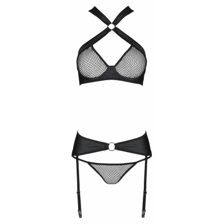 Set Din Piele Passion Amanda Negru S-M