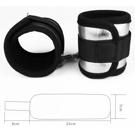 Cătușe Lovetoy Struggle My Handcuff — Neopren Argintiu