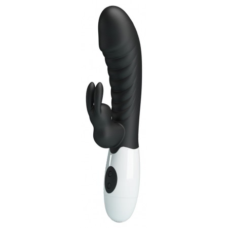 Pretty Love Naughty Bunny – Dublu Stimulator, 30 Moduri Negru