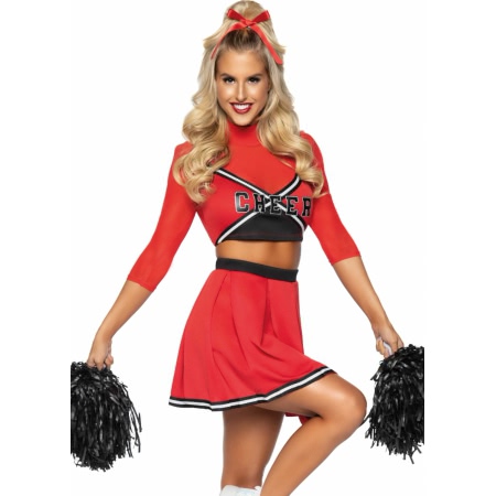 Costum Leg Avenue Varsity Cheerleader Babe Roșu M-L