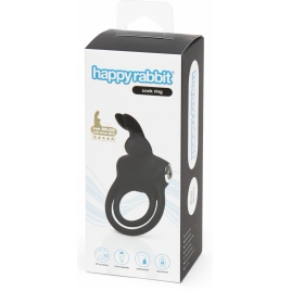 Happy Rabbit - Stimulating USB Rechargeable Rabbit Love Ring Negru