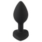 You2Toys Dop Anal Compact Din silicon cu Piatră Inimă 7.3cm Negru