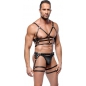ZADO Set Hamuri Din Piele Reglabile cu Detalii Metalice M-L Negru M-L