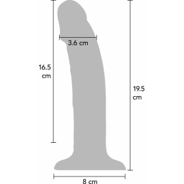Vibrator Dong 19,5 cm Reîncărcabil IPX7, Compatibil Hamuri Mov