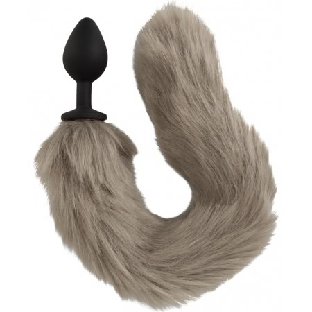 Coada Fluffy Gri cu Plug Din silicon You2Toys — 45 cm