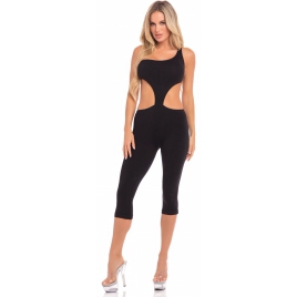 Catsuit Pink Lipstick One Shoulder Negru