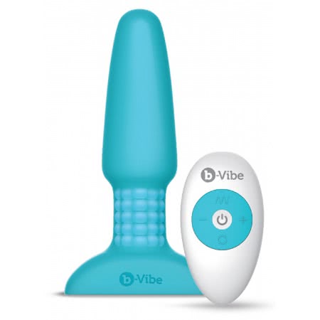 B-Vibe Vibrating Plug Albastru