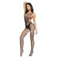 Lora Bodystocking Negru Plasă Elastică S-L
