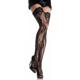 Dresuri Rose Lace Thigh Highs Negru pe xBazar