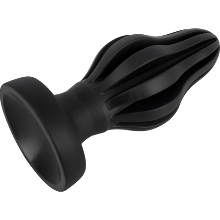 ANOS Super Soft Plug Anal 7 cm — Ventuză, Fixare Hands-free Negru