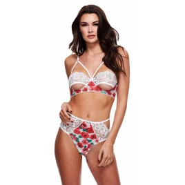 Set Baci White Floral And Lace Alb