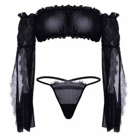 Set Leg Avenue Mesh Bandeau Negru pe xBazar