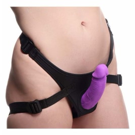 Double Charmer Silicone Double Dildo with Harness pe xBazar