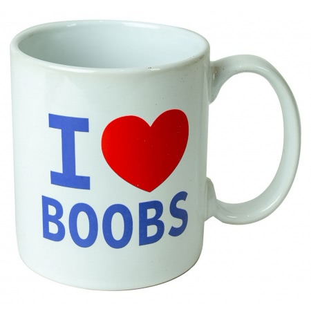 Cană I Love Boobs — Cadou Amuzant, Discret și Practic