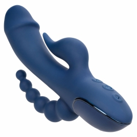 Triple Orgasme CalExotics — Vibrator Reîncărcabil Albastru
