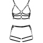 ZADO Set Hamuri Din Piele Reglabile cu Detalii Metalice M-L Negru M-L